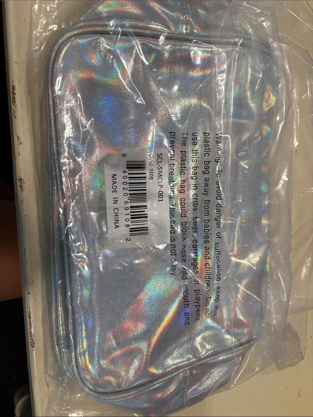 Stoney Clover Lane Iridescent Holographic Clear Front Pouch NWT